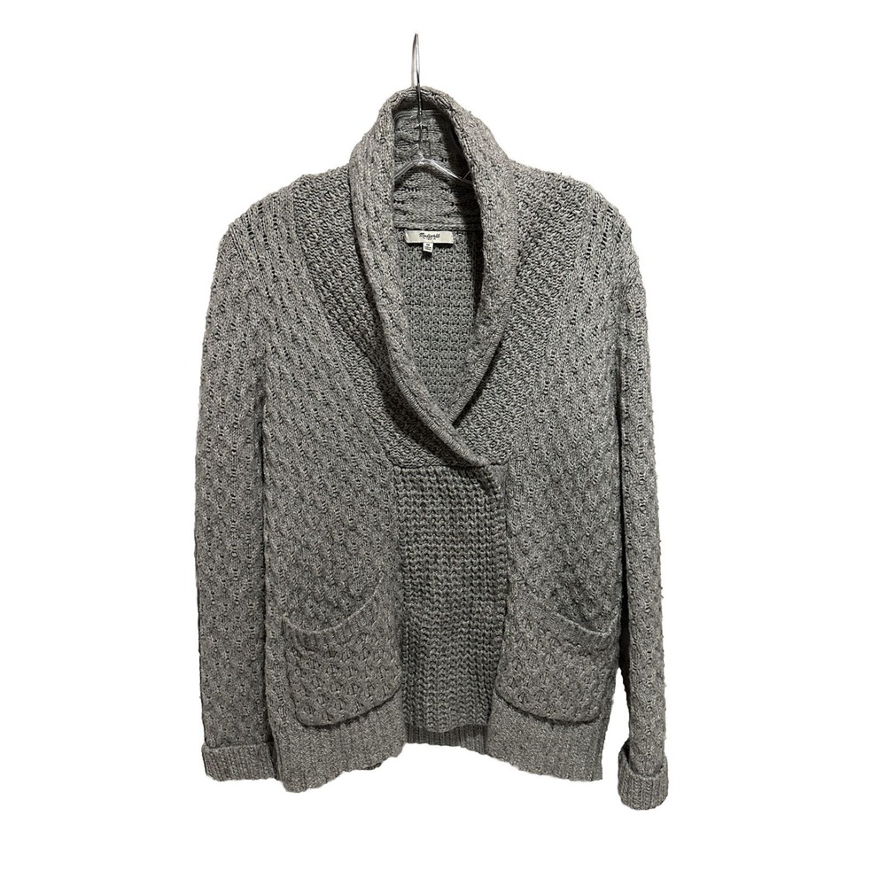 Madewell Womens Sweater Medium Gray Knit Casual Career Cardigan